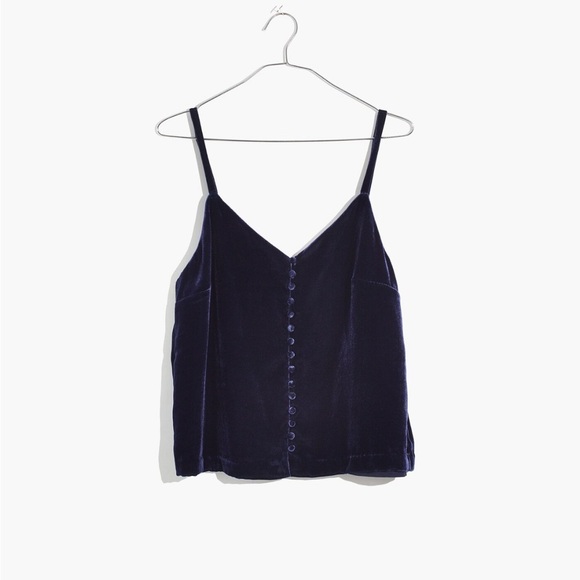 blue velvet camisole top from Madewell - Picture 2 of 8